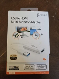 USB to HDMI Multi-Monitor Adapter- J5 Create Full HD 1080p - Picture 1 of 4