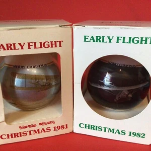 PHOTOAIR EARLY FLIGHT GLASS ORNAMENT AIRPLANE KITTY HAWK SPIRIT OF ST LOUIS 1981 - Picture 1 of 15