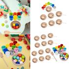 Balls in Cups Fine Motor Skill Wooden Rainbow Ball Toy for Toddlers Children