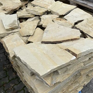 55M2 SANDSTEIN GELB VERBLENDER POLYGONALPLATTEN BRUCHSTEINPLATTEN WANDSTEINE - Bild 1 von 11