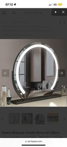 Black LED Plug in Vanity Mirror - Picture 1 of 1