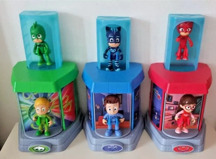 PJ MASKS Tower Transforming Changing Playsets X 3 mit allen 6 Figuren KOMPLETT - Bild 1 von 1