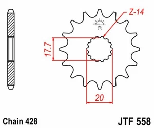 PIÑON JT JTF558.15 DERBI GPR 125 NUDE - Imagen 1 de 1