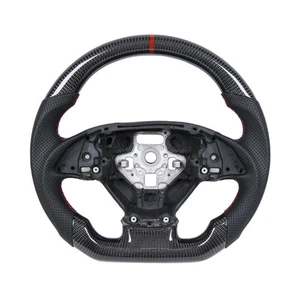 Volante plano de cuero de fibra de carbono para Chevrolet Corvette C7 2014-2018 DE - Imagen 1 de 18