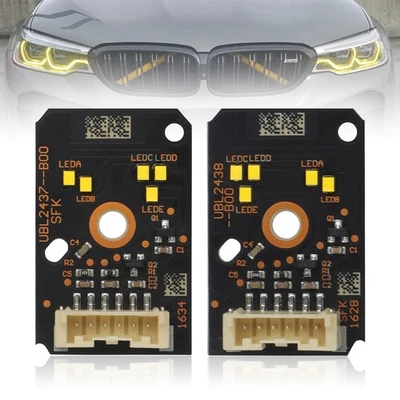 2x CSL Yellow Angel Eyes DRL LED Boards For BMW 5 Series 2017-20 G30 G31 F90 - Image 1 of 4