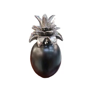 Oggetto d'Arredo Ananas in Porcellana Nero-Argento h 30 cm - Foto 1 di 4