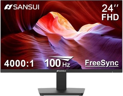 SANSUI 24 Inch Ultra-Slim Ergonomic Tilt PC Monitor 100Hz ES-24F2 - Image 1 of 4