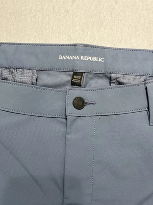 Pantalones para hombre Banana Republic calce ajustado elásticos frente plano azul 40x30 nuevos con etiquetas Foto 1 de 4