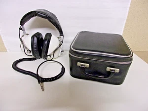 AURICULARES ESTÉREO 2 VÍAS AERA Japón Auriculares Años 70 con FUNDA ORIGINAL - Imagen 1 de 5