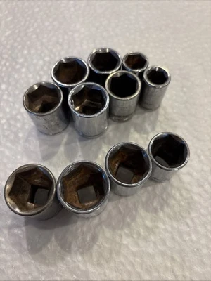 Lote de soquete Mastercraft SAE/métrico, unidade de 3/8", 6 pontos, lote de 11 soquetes - Imagem 1 de 2