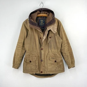 Barbour Dept B Summer Parka Wax Jacket Mens Small Brown Military Hunting Coat - Picture 1 of 19