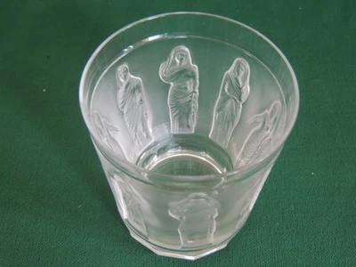 Lalique France Femmes Antique Frosted Glass Crystal 4" Low Ball Whiskey Tumbler - Image 1 of 4