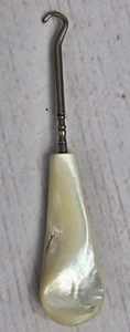 Antique Victorian Mother of Pearl Shoe, Boot, Button, Lacing Hook Tool - Picture 1 of 8