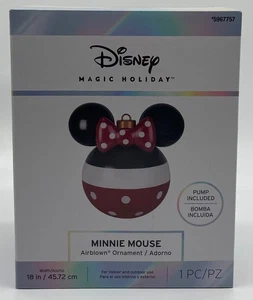 Disney Minnie Mouse Adorno de Navidad Soplado por Aire 18" Decoración Interior Exterior con Bomba - Imagen 1 de 1