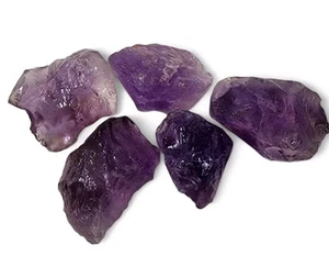 Amethyst Gemmy Crystal Rough Stones Brazil 102.3 grams. 5 Piece Lot - Picture 1 of 1