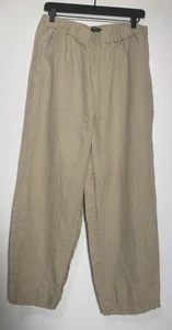 Quince Womens 100% Organic Linen Pants Driftwood L Pockets - Picture 1 of 6