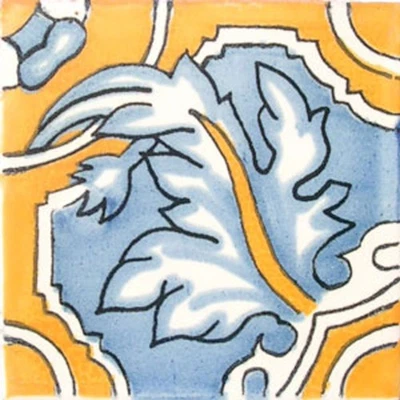 MEXICAN TILE SAMPLE WALL FLOOR TALAVERA MEXICO CERAMIC STAIRS BACKSPLASH C#043 - Image 1 of 2