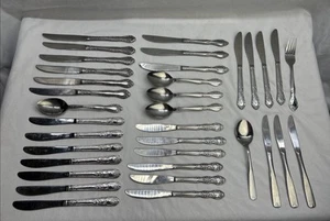 Misc Stainless Flatware Lot of 35 Mismatched Spoon Fork Knife - Picture 1 of 13