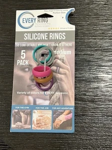 Every Ring Silicone Multicolor Comfortable Rings Fits 6.5-7 5 Pack - Picture 1 of 4