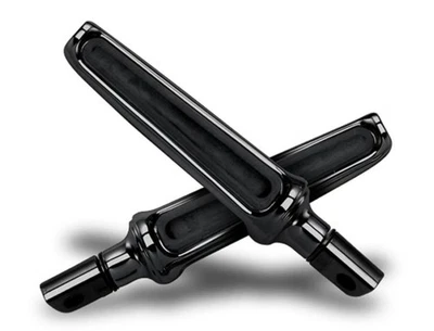 Performance Machine Contour Male Mount Footpegs - Rubber Insert - Black - Image 1 of 4