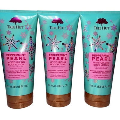 3x Tree Hut Peppermint Pearl Body Lotion 8.5oz Limited Edition Moisturizing - Image 1 of 3