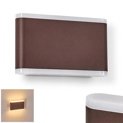 HOFSTEIN Canzo Außenwandlampe Garten Außenwandleuchte Metall Rost/Braun/Weiß - Bild 1 von 4