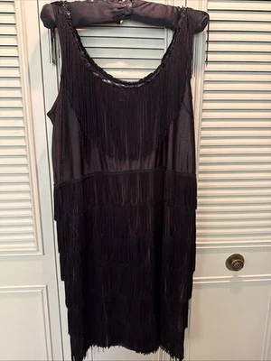 Fun Costumes Brand Black Flapper Fringe Gatsby Dress XL Women’s - Image 1 of 4