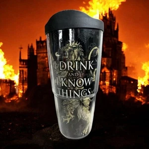 Game Of Thrones • Tervis Cup w/ Lid • I Drink I Know Things 🗡️⚔️ - Picture 1 of 14