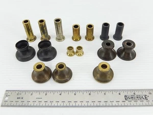 Konvolut 16 Vintage Lampenhälse aus gesponnenem Stahl. Versilberte Oberflächen. Paare & Singles. #103 - Bild 1 von 10