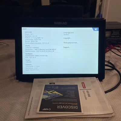 SIMRAD GO12 XSE SONAR RADAR MULTIFUNCTION HEAD UNIT FISHFINDER CHARTPLOTTER - Image 1 of 4