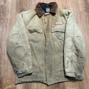 Abrigo De Colección Carhartt C03 Edredón Forrado Pato Lona Para Hombres 2XL Chaqueta Ártico Envejecido - Imagen 1 de 11