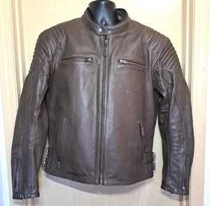 Joe Rocket Brown Leather Motorcycle Jacket Men's M Removable Liner Vented Padded - Picture 1 of 11
