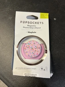 PopSockets MagSafe Phone Grip with Magnetic Adapter Ring Included Pink Confetti - Photo 1 sur 1