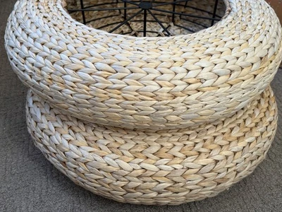 2 X Banqueta de Fibra de Banana IKEA ALSEDA Nova em Folha 200.339.19 16139 Assento de Chão - Imagem 1 de 2