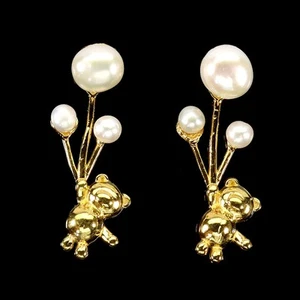Estate 925 Orecchini Argento Rotondo Perla Bianca 5mm Naturale Gioielli - Foto 1 di 13