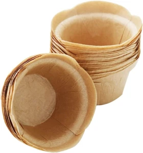SK Cupcake Liners Baking Muffin Paper Cups for Weddings, Natural 50pcs - Picture 1 of 7