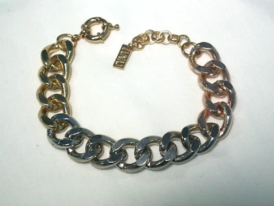 ...LUVAJ...Brazalete Cadena Tono Plata, Tono Oro Amarillo y Rosa... Foto 1 de 4