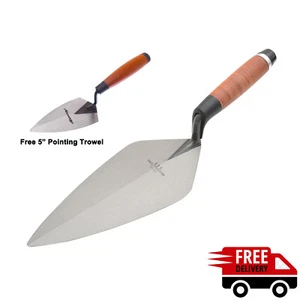 Marshalltown M3411L Brick Trowel Wide London Pattern Leather Handle 11"+5"FREE - Picture 1 of 1