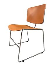 Steelcase Max-Stacker Chair Orange & Chrome Mid Century Modern Everyday Casual