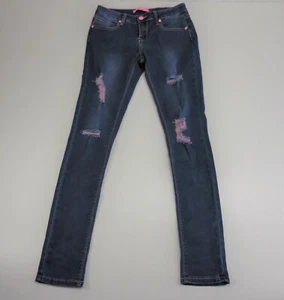Gogo Star (A2-013) Girl's Size 16 One Button Destroyed Blue/Pink Skinny Jeans... - Picture 1 of 12