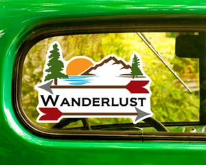 WANDERLUST DECALs 2 Stickers Bogo For Car Window Bumper Laptop RV Camper Truck - Bild 1 von 1