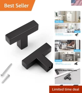 30 Pack Single Hole 2" Kitchen Cabinet Knobs Matte Black, Stainless Steel T B... - Picture 1 of 8