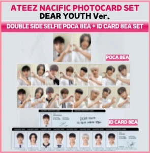 Ateez NACIFIC Dear Youth Ver. Tarjeta fotográfica selfie de doble cara y tarjeta de identificación de estudiante - Imagen 1 de 2