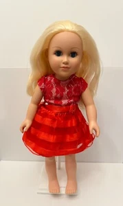 Cititoy My Life As 18" Doll. Blonde Hair Blue Eyes.2013 Red Dress Valentines Day - Picture 1 of 8