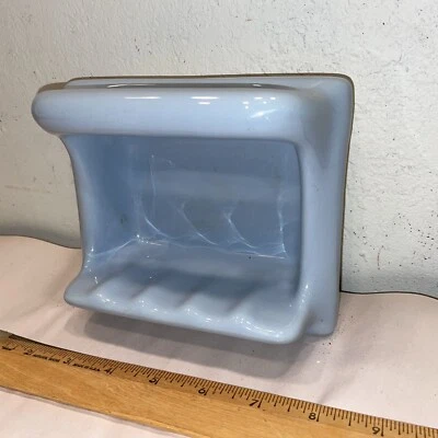 Jabonera de baño de colección Light Sky azul bebé azulejo de cerámica montaje en pared barra de agarre Foto 1 de 4