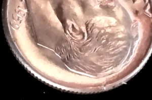1959 Roosevelt Dime Cracked Planchette - Picture 1 of 2