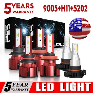 Z4LED Headlight High Low+Fog Light Bulbs kit 6500K For GMC Sierra 1500 2007-2013 - Picture 1 of 14