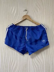 ADIDAS 90s VINTAGE SHORTS MADE IN WEST GERMANY sz L MEN BLUE POLYESTER - Picture 1 of 12