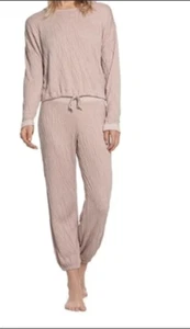 BAREFOOT DREAMS Malibu Crinkle Jersey Lounge Set LARGE Faded Rose Shell - Picture 1 of 1