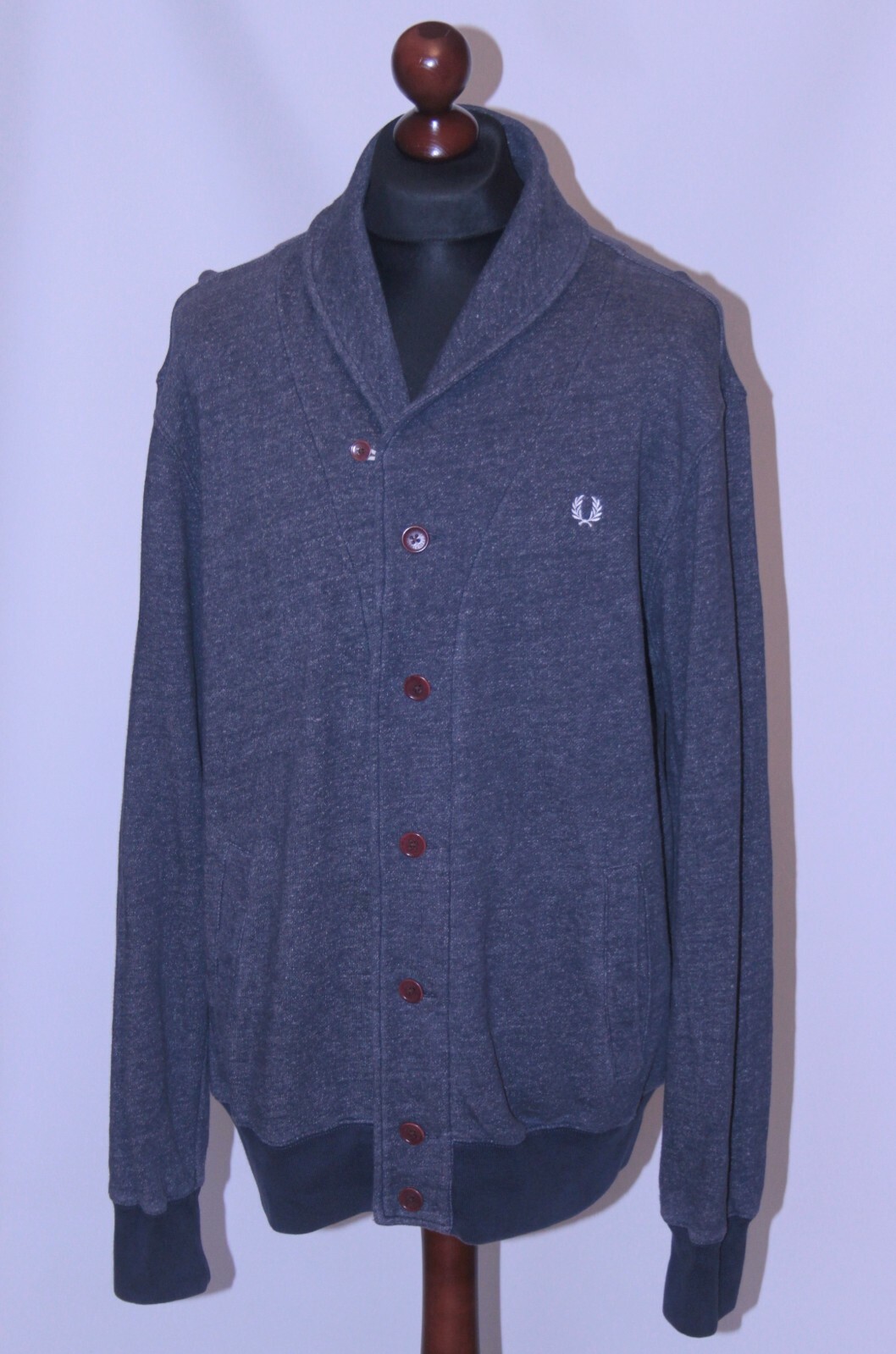 Fred Perry mens navy cotton cardigan 